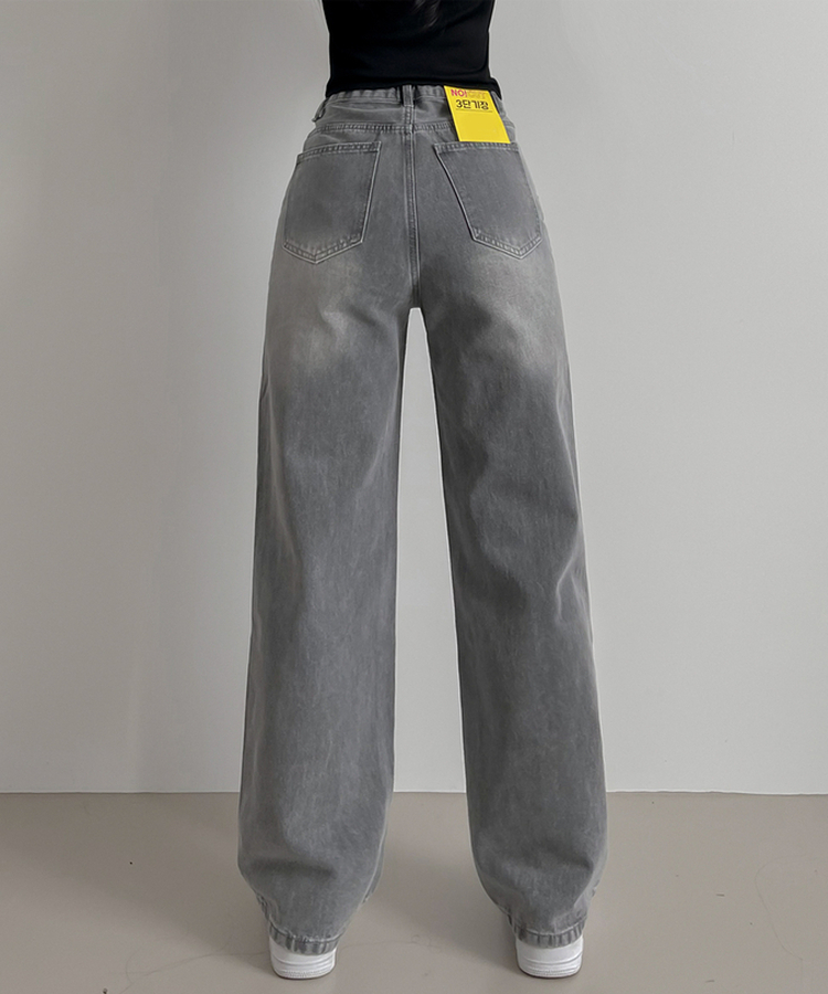 【丈別】ビンテージダメージデニムパンツ(5color) GREY
