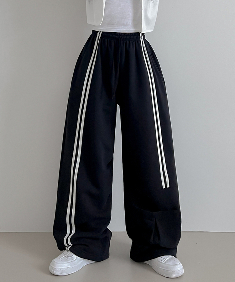 トラックラインパンツ BLACK