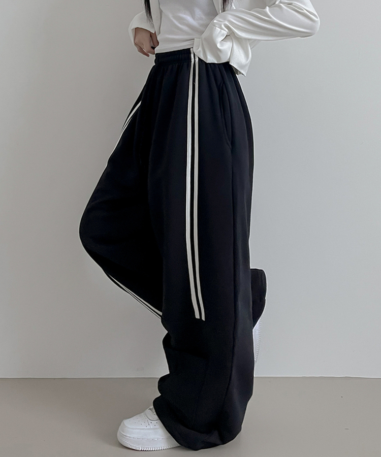 トラックラインパンツ BLACK