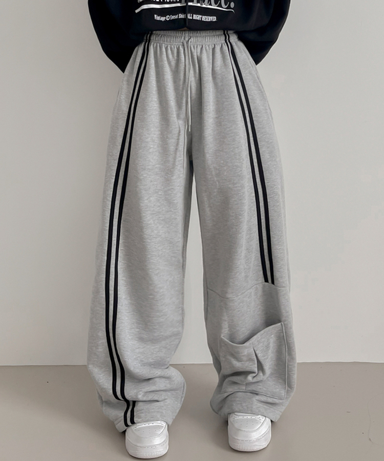 トラックラインパンツ GRAY
