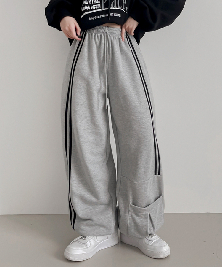トラックラインパンツ GRAY