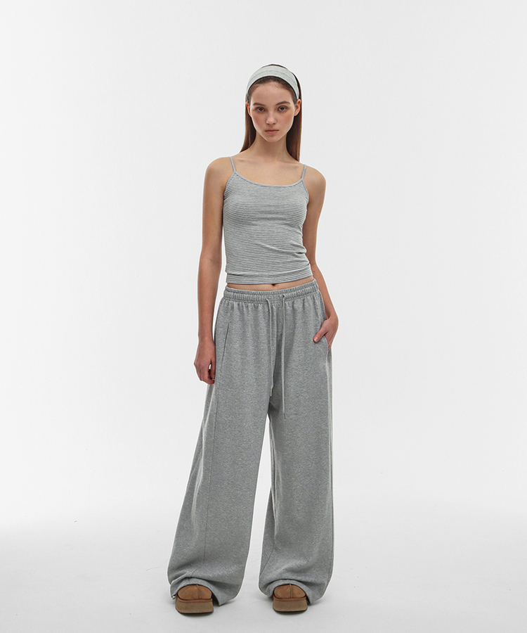 ワイドバンディングパンツ MELANGE GRAY