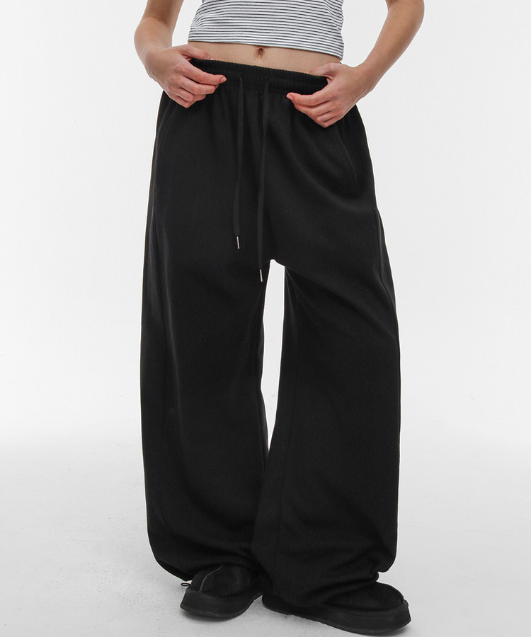 ワイドバンディングパンツ BLACK