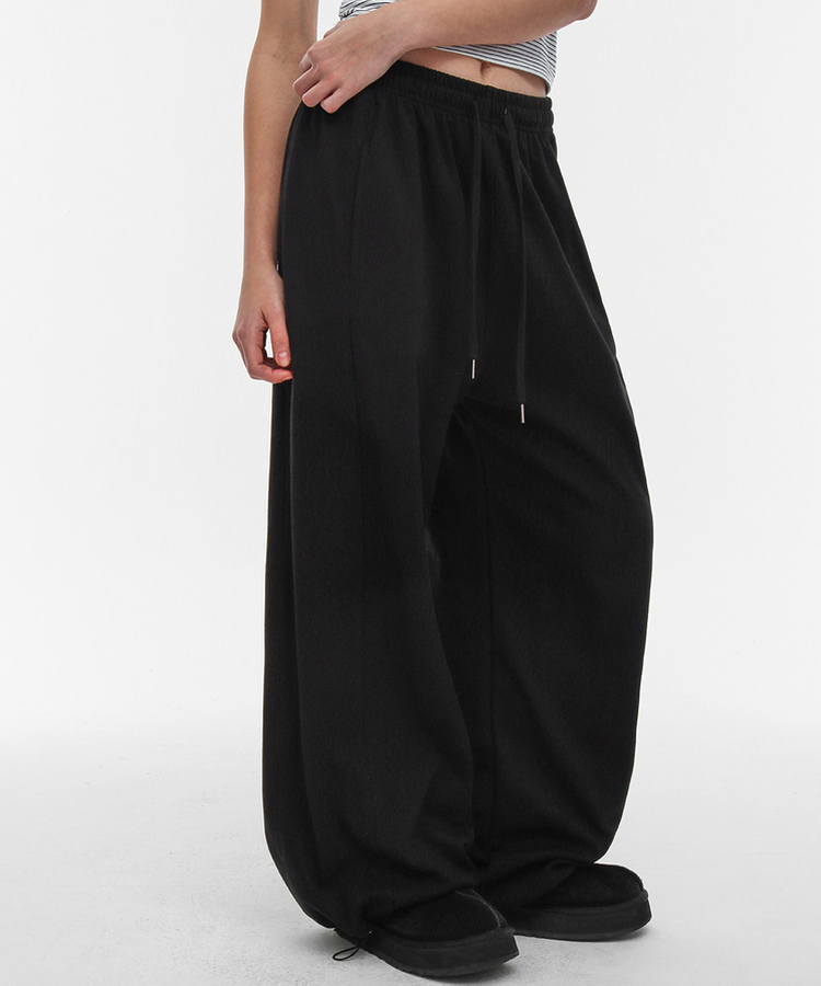 ワイドバンディングパンツ BLACK