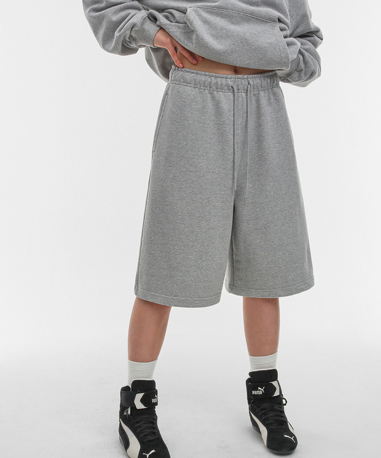 コットンバミューダバンディングパンツ MELANGE GRAY