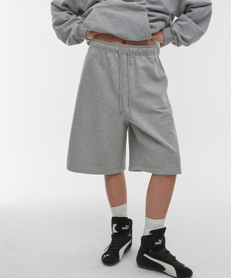 コットンバミューダバンディングパンツ MELANGE GRAY
