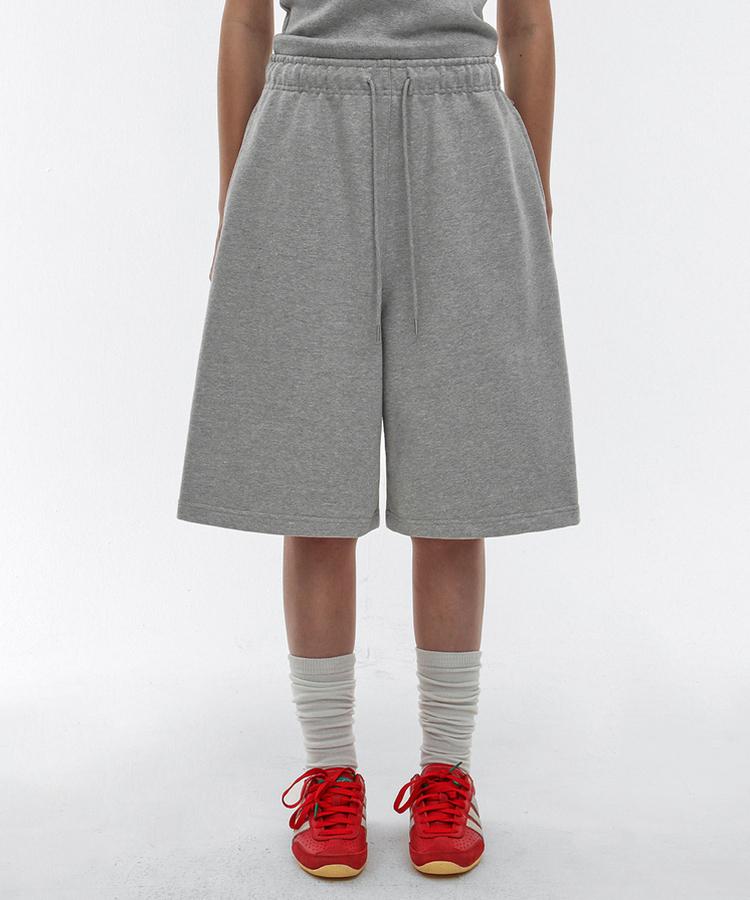 コットンバミューダバンディングパンツ MELANGE GRAY