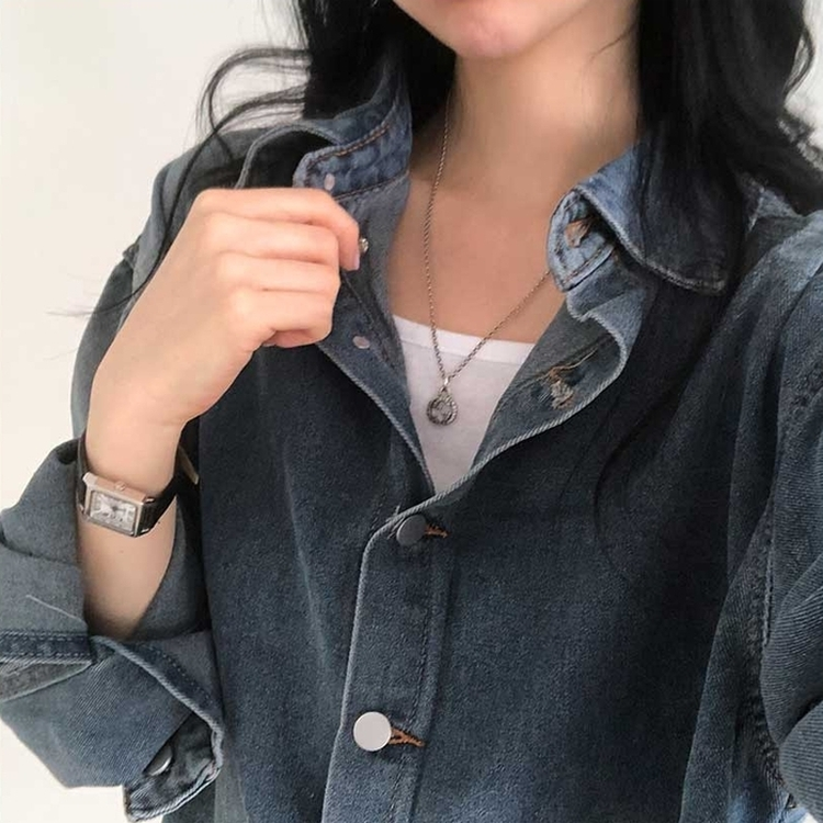【SET】ウォッシングデニムシャツ 半ズボン DARK DENIM