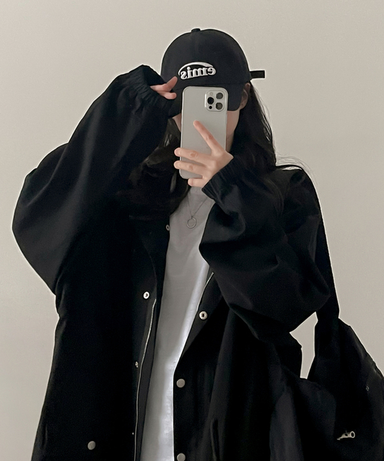 オーバーフィットロングフィールドジャケット BLACK