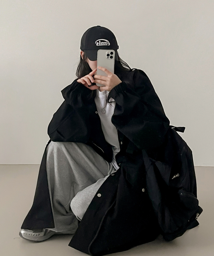 オーバーフィットロングフィールドジャケット BLACK