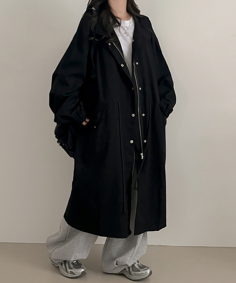 オーバーフィットロングフィールドジャケット BLACK