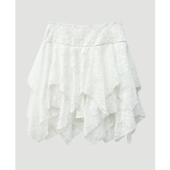 アンバランスレースティアードスカート