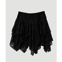 アンバランスレースティアードスカート