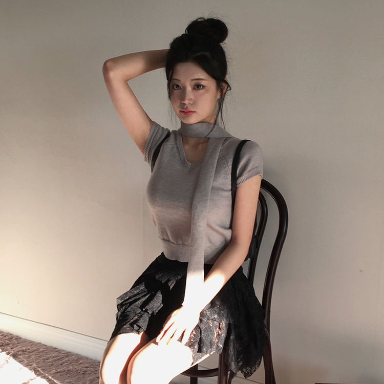 アンバランスレースティアードスカート BLACK