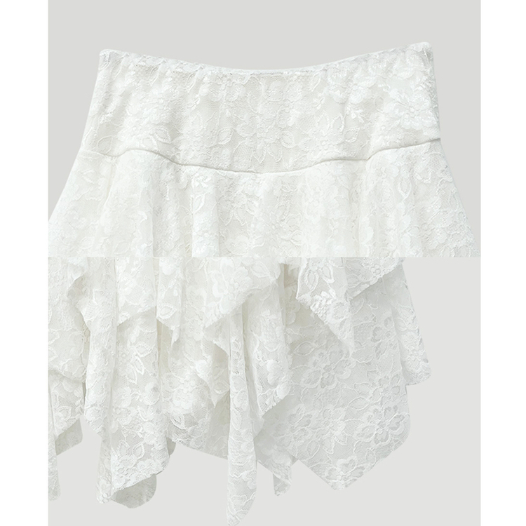アンバランスレースティアードスカート