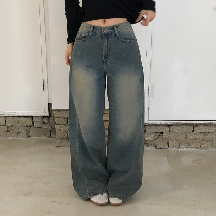 スリットワイドデニムパンツ BLUE DENIM