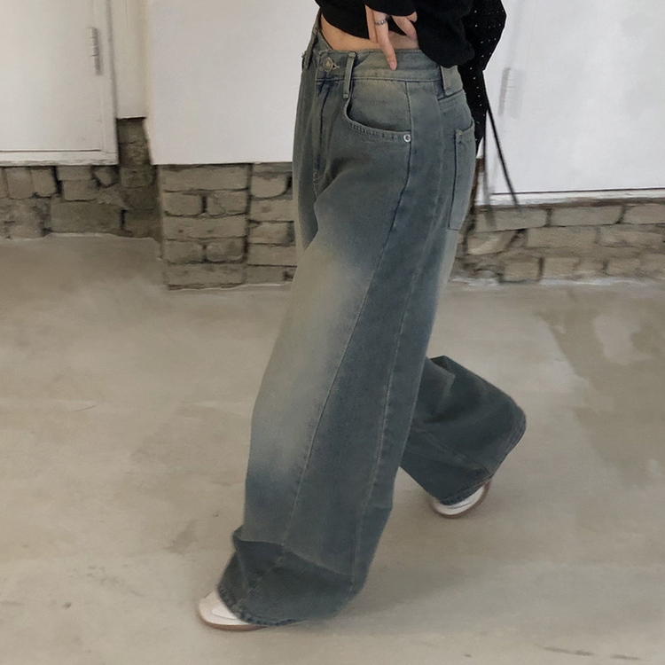 スリットワイドデニムパンツ BLUE DENIM