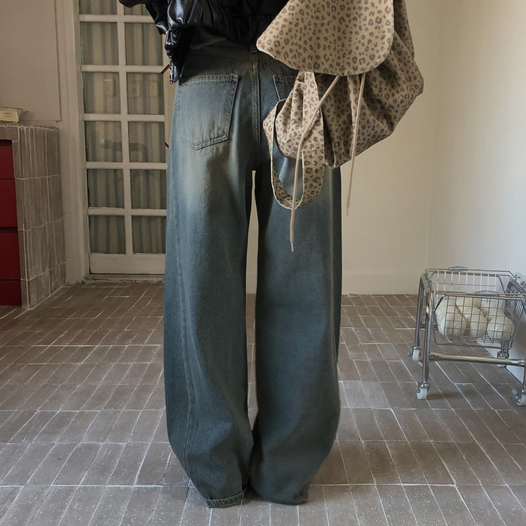 スリットワイドデニムパンツ BLUE DENIM