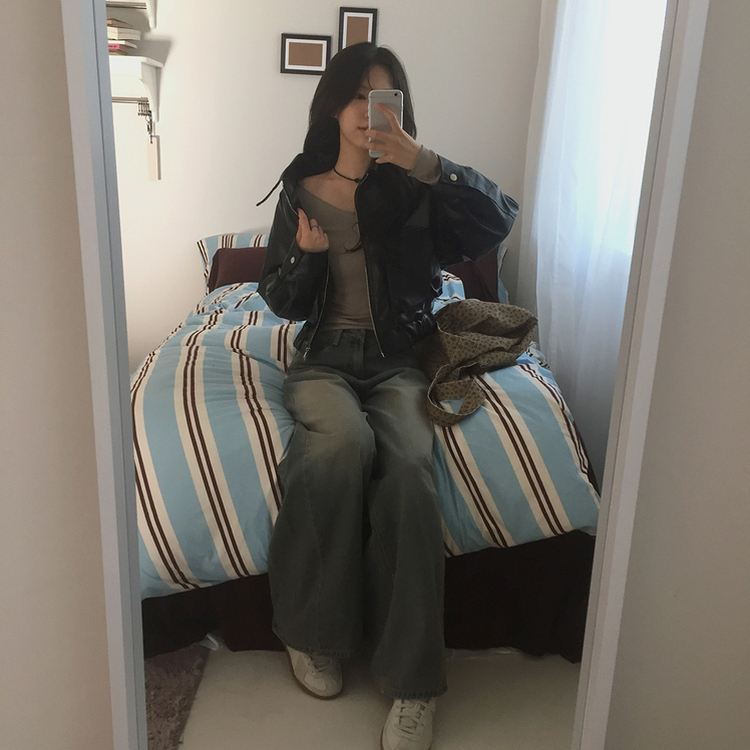 スリットワイドデニムパンツ BLUE DENIM