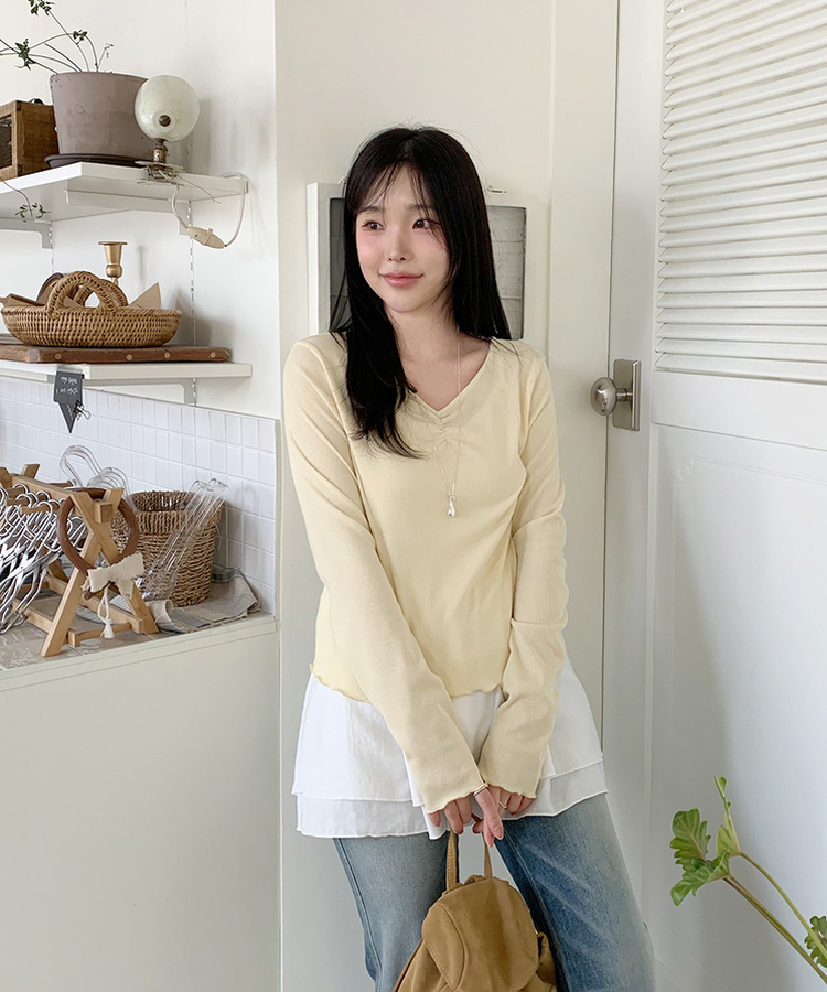 シャーリングウェーブTシャツ YELLOW