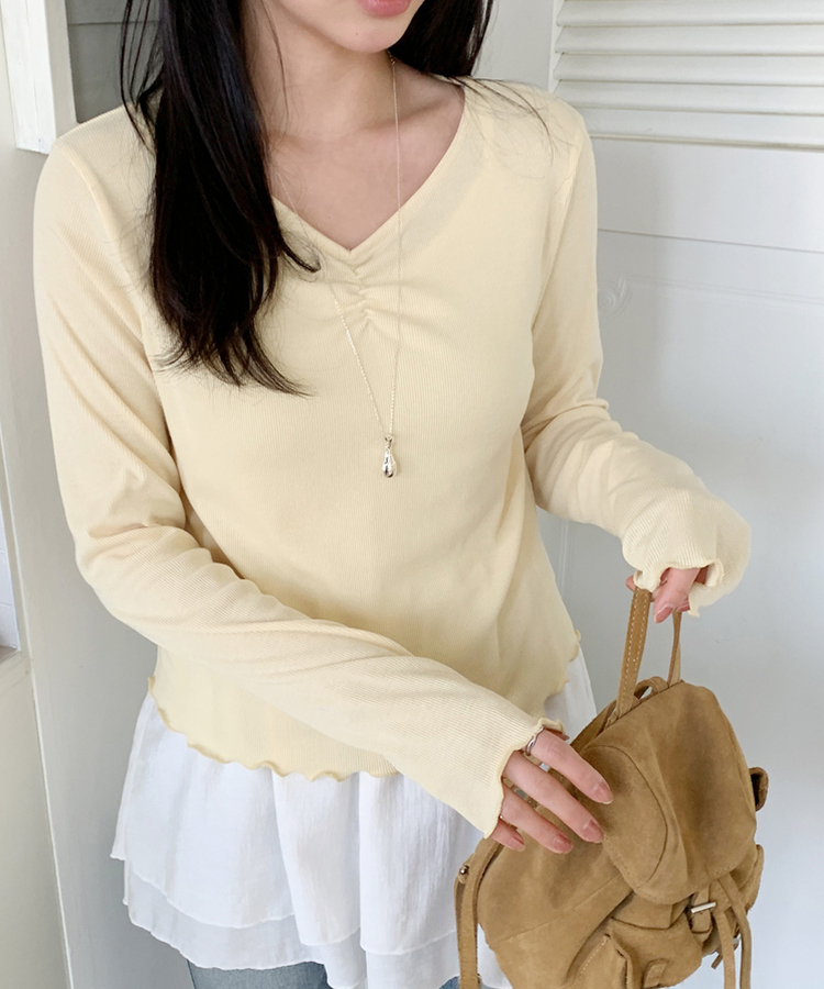 シャーリングウェーブTシャツ YELLOW