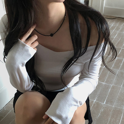長袖Tシャツ ナイスタイトVネック長袖Tシャツ WHITE