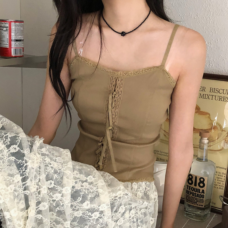 メイプルレースキャミソール KHAKI BROWN