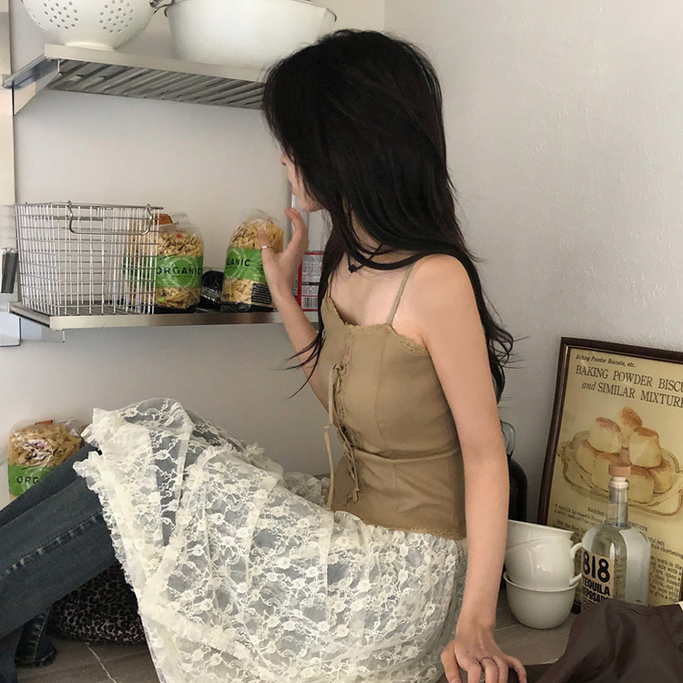 メイプルレースキャミソール KHAKI BROWN