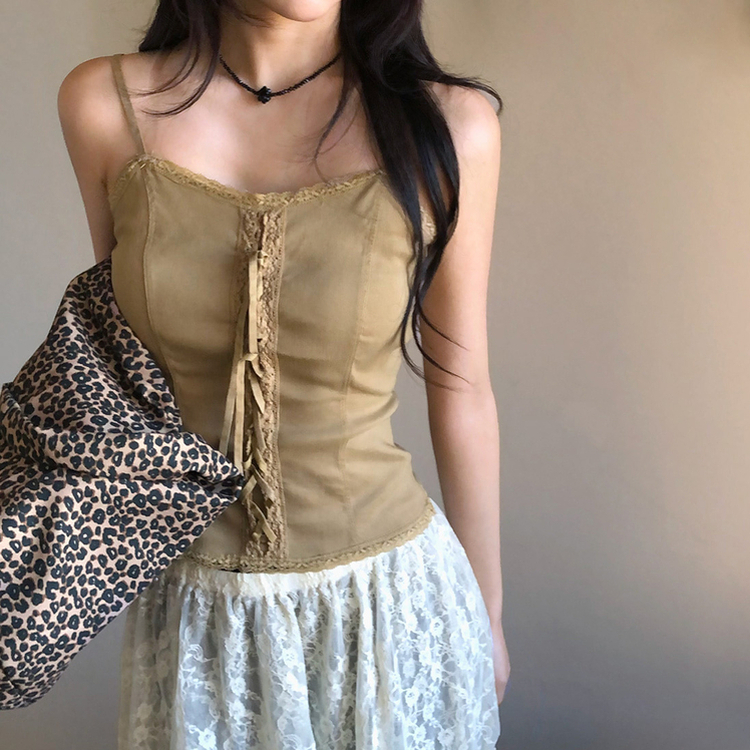 メイプルレースキャミソール KHAKI BROWN