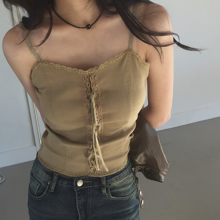 メイプルレースキャミソール KHAKI BROWN
