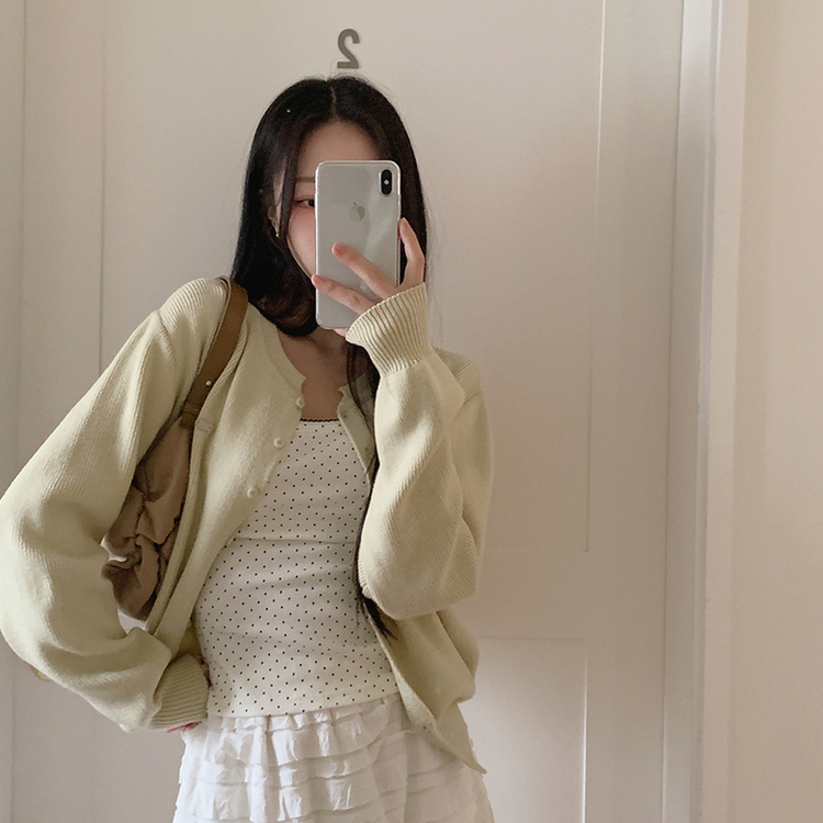 ドットアンドキャミソールTシャツ IVORY