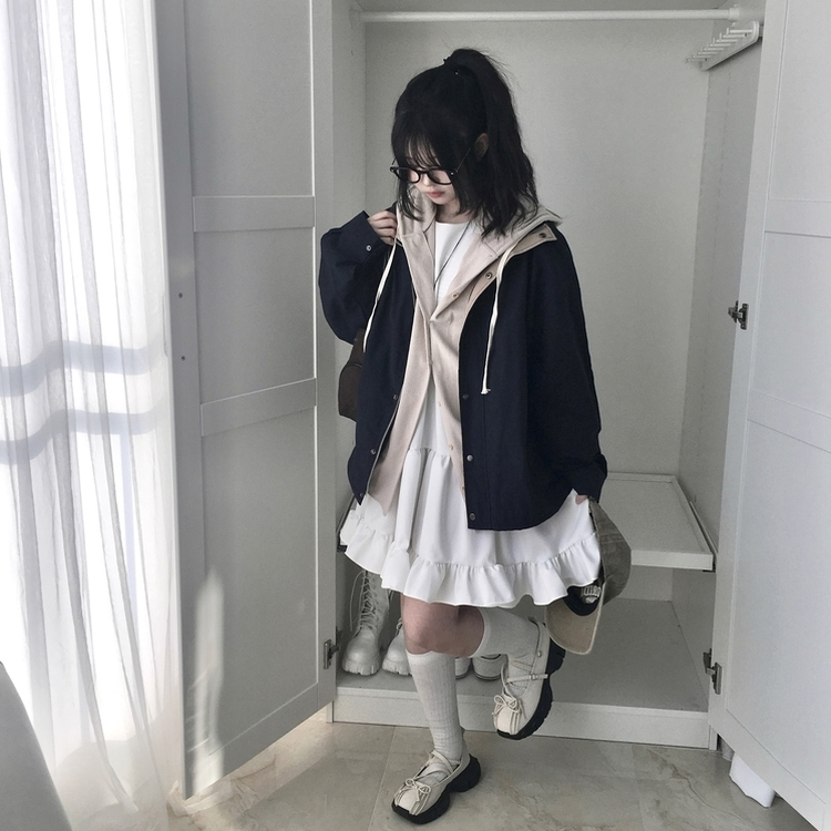 ミリタリージャケットジップアップ NAVY