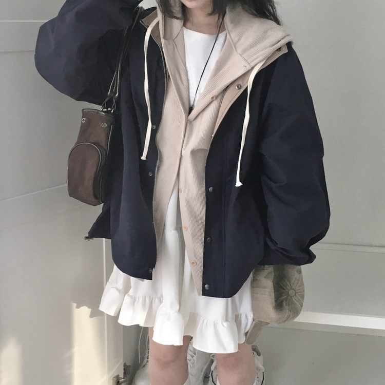 ミリタリージャケットジップアップ NAVY