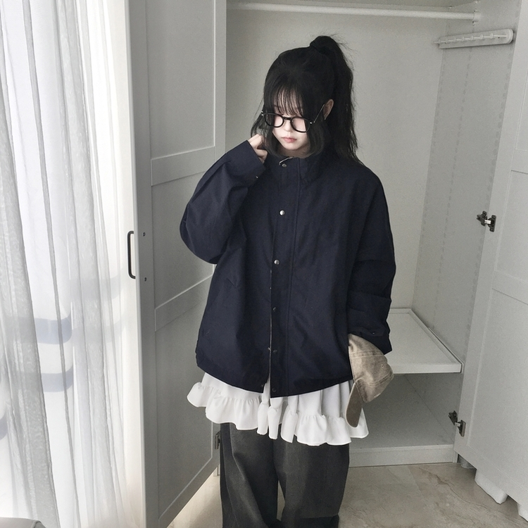 ミリタリージャケットジップアップ NAVY