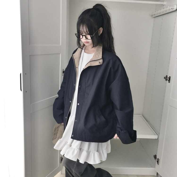 ミリタリージャケットジップアップ NAVY