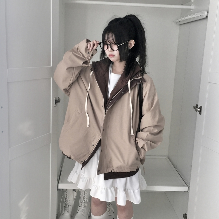 ミリタリージャケットジップアップ BEIGE