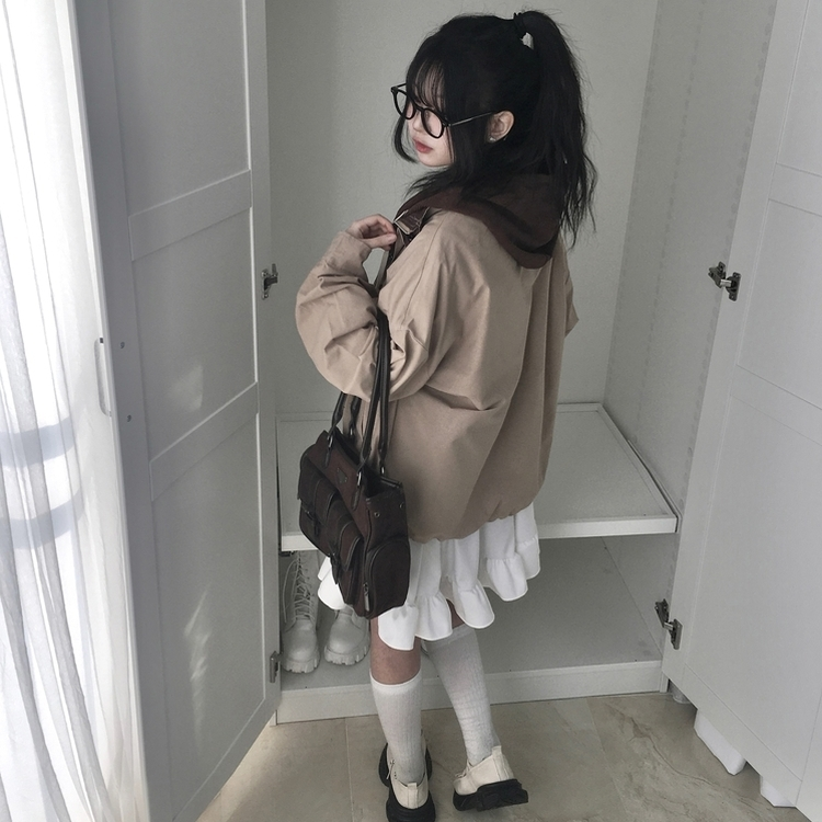 ミリタリージャケットジップアップ BEIGE