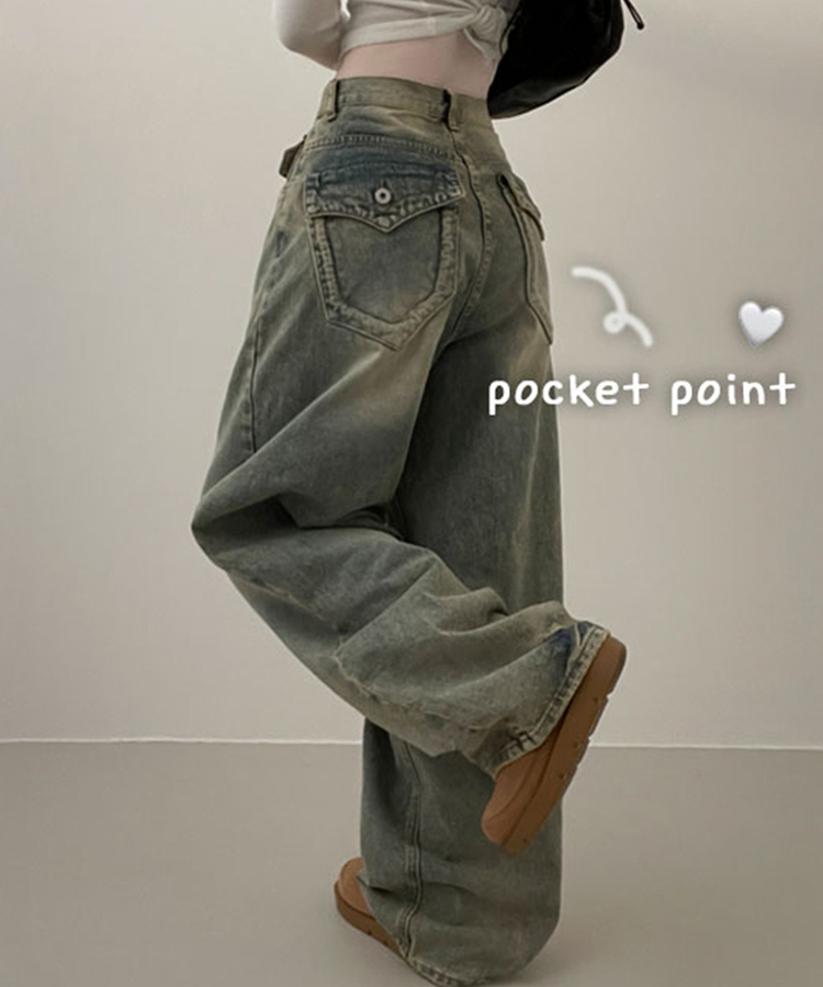 【丈別】ヒップポケットウォッシングデニムパンツ(5color) LIGHT DENIM
