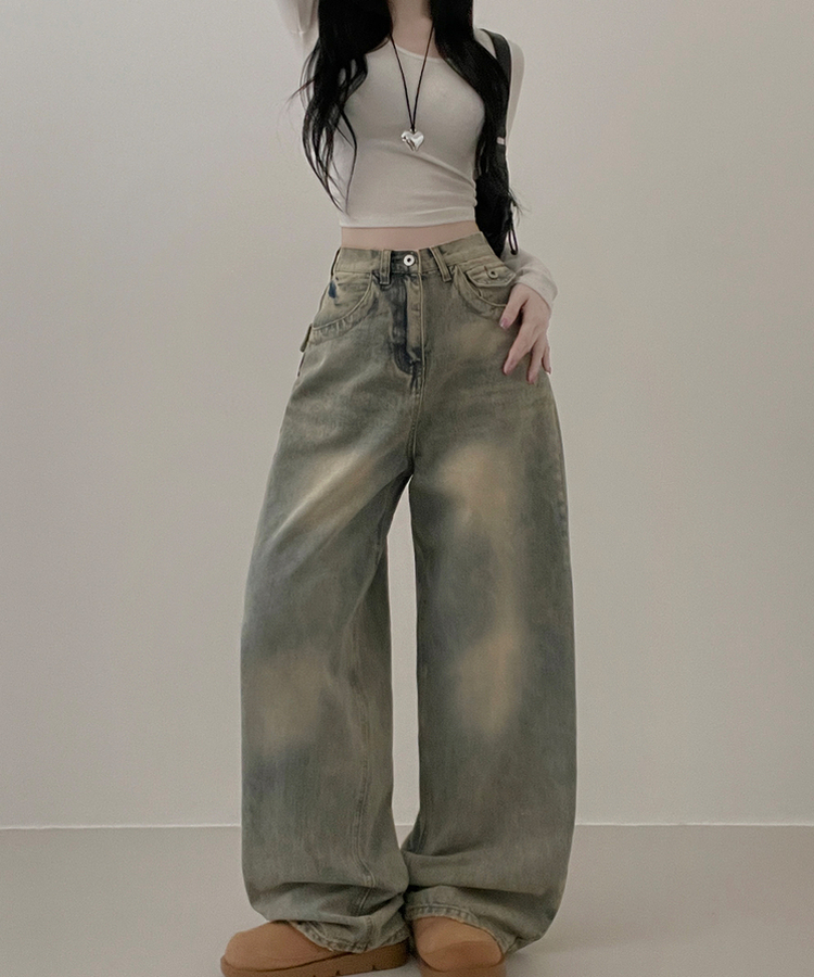 【丈別】ヒップポケットウォッシングデニムパンツ(5color) LIGHT DENIM
