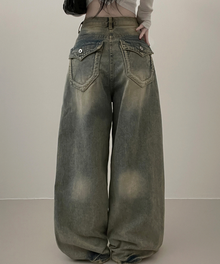 【丈別】ヒップポケットウォッシングデニムパンツ(5color) LIGHT DENIM