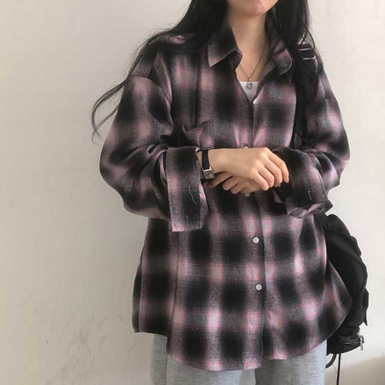 チェックポケットシャツ(7color) LIGHT PINK