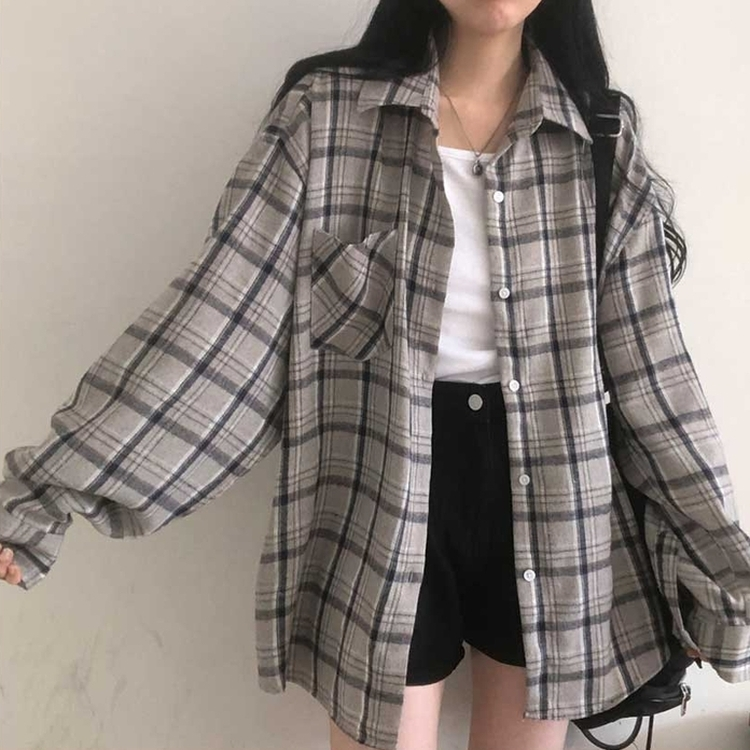 チェックポケットシャツ(7color) BEIGE