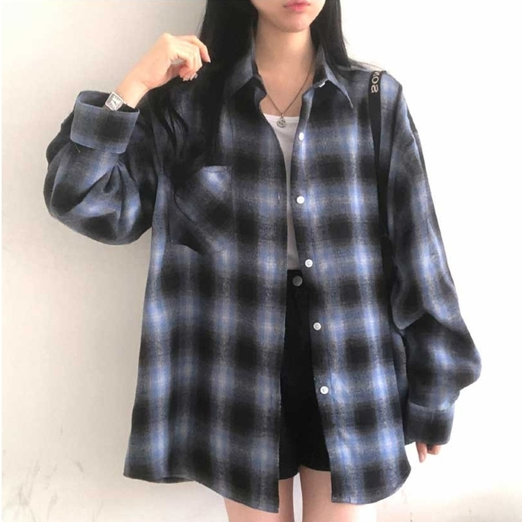 チェックポケットシャツ(7color) LIGHT BLUE