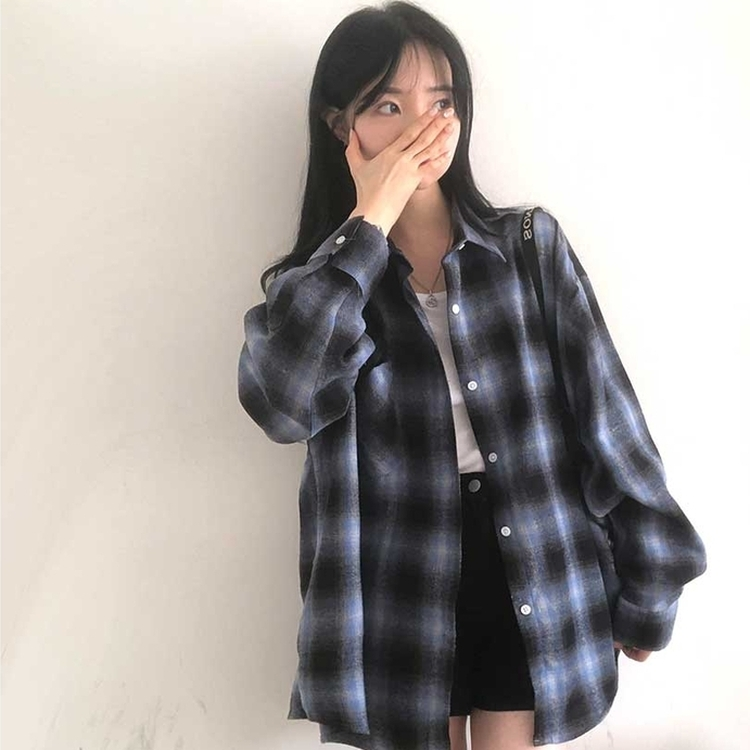 チェックポケットシャツ(7color) LIGHT BLUE