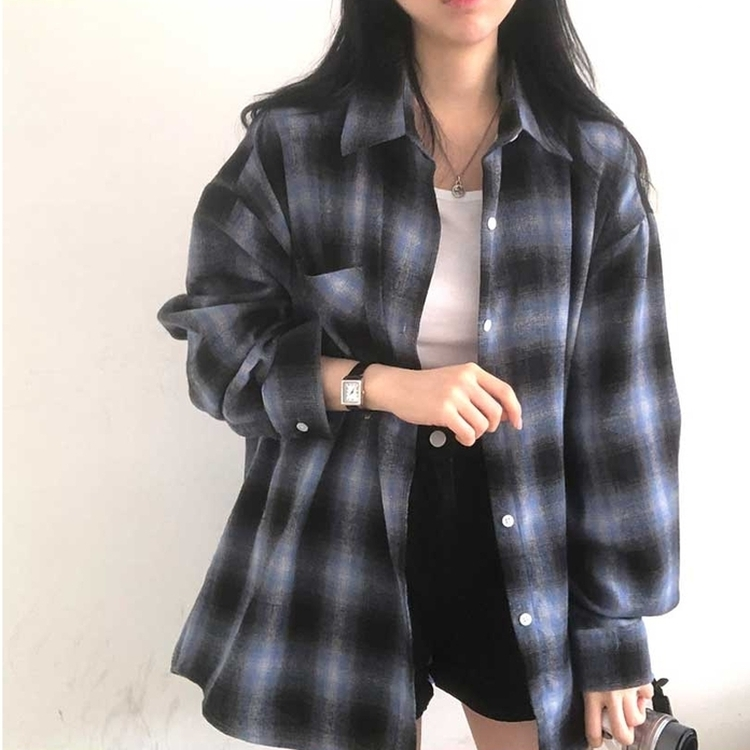 チェックポケットシャツ(7color) LIGHT BLUE