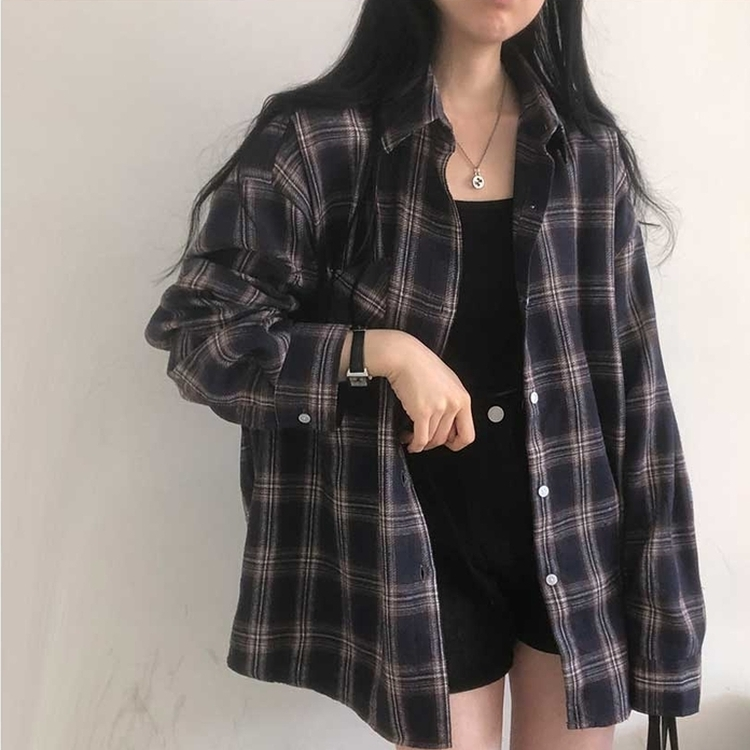 チェックポケットシャツ(7color) INDIGO