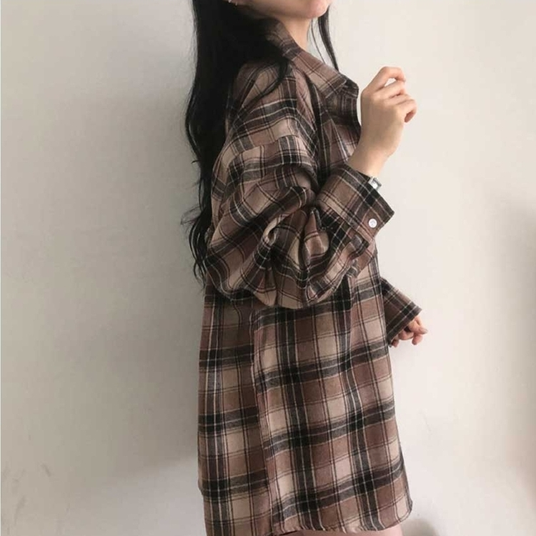 チェックポケットシャツ(7color) BROWN