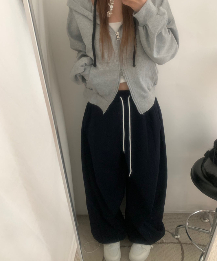 サイドピンタックトッパーパンツ(6color) NAVY