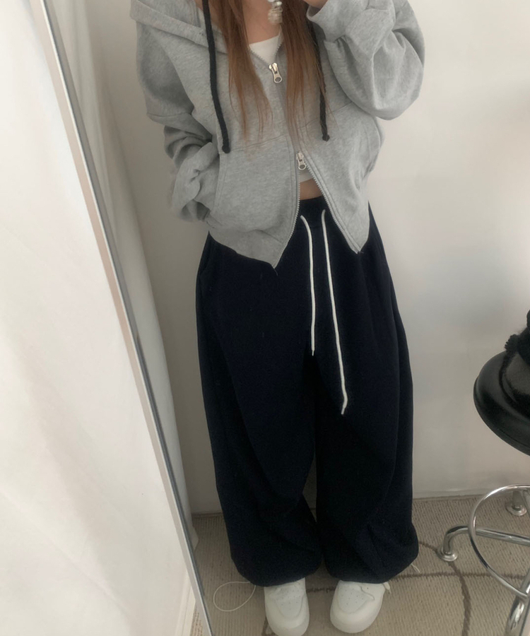 サイドピンタックトッパーパンツ(6color) NAVY