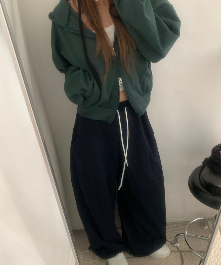 サイドピンタックトッパーパンツ(6color) NAVY